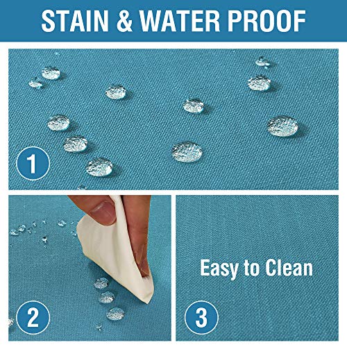 H.VERSAILTEX Linen Textured Table Cloths 54 x 80 Inch Premium Solid Tablecloth Spill-Proof Waterproof Table Cover for Dining Buffet Feature Extra Soft and Thick Fabric Wrinkle Free, Teal - Thumbnail 3