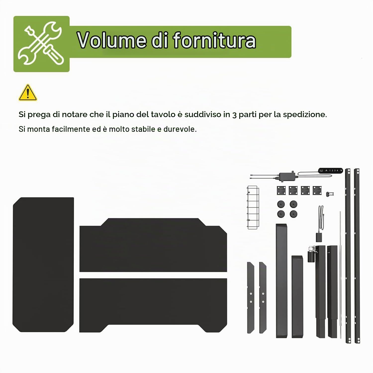 Radlove Desk, scrivania elettrica regolabile in altezza, con 4 controlli di memoria e tecnologia anticollisione (78 x 150 cm, Black)