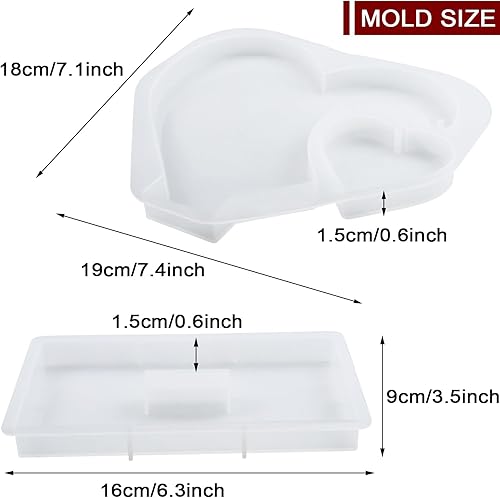 Miniatura 8 de Molde de silicona para marco de fotos de árbol de resina, moldes de resina de resina epoxi para bricolaje, adornos de Navidad, manualidades,