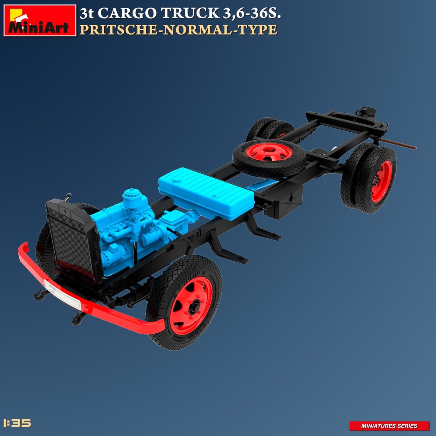 Miniart 1:35-3t Cargo Truck, 3,6-36S Pritsche Normal Type, Unpainted - Image 4