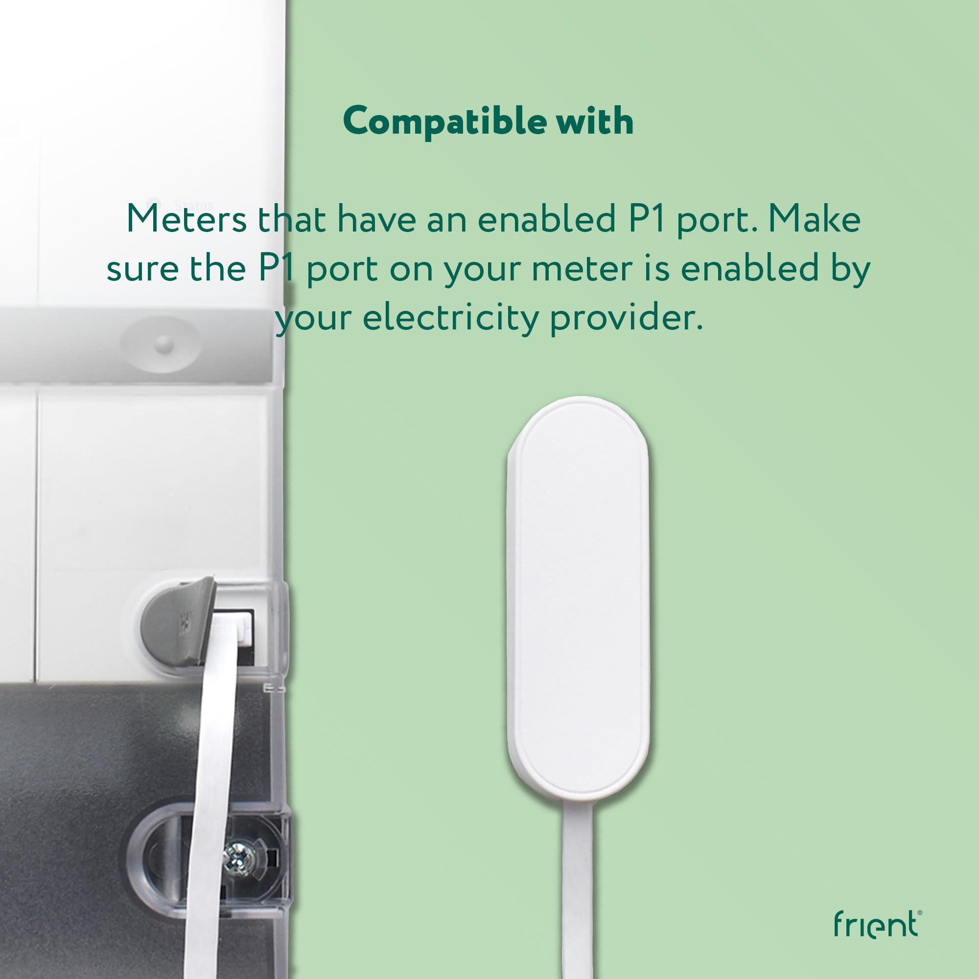 frient Interfejs licznika energii elektrycznej 2 P1 | bezprzewodowe odczyty liczników | monitorowanie zużycia energii | interfejs do liczników z portem P1 | Zigbee | współpracuje z Homey i SmartThings