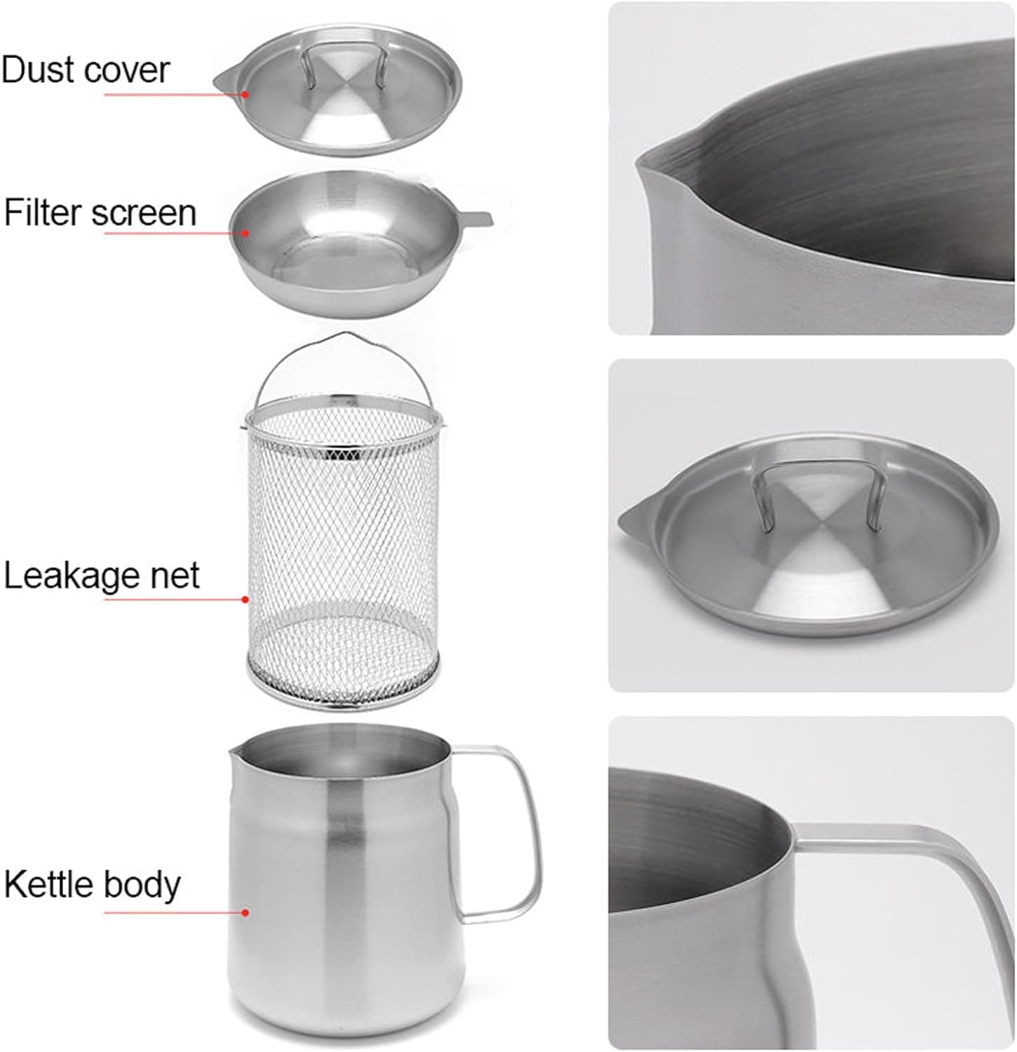Olla de filtro de aceite de acero inoxidable, recipiente de filtro de aceite versátil de gran capacidad de acero inoxidable 304, tanque de filtro de aceite multifuncional, filtro de aceite de cocina