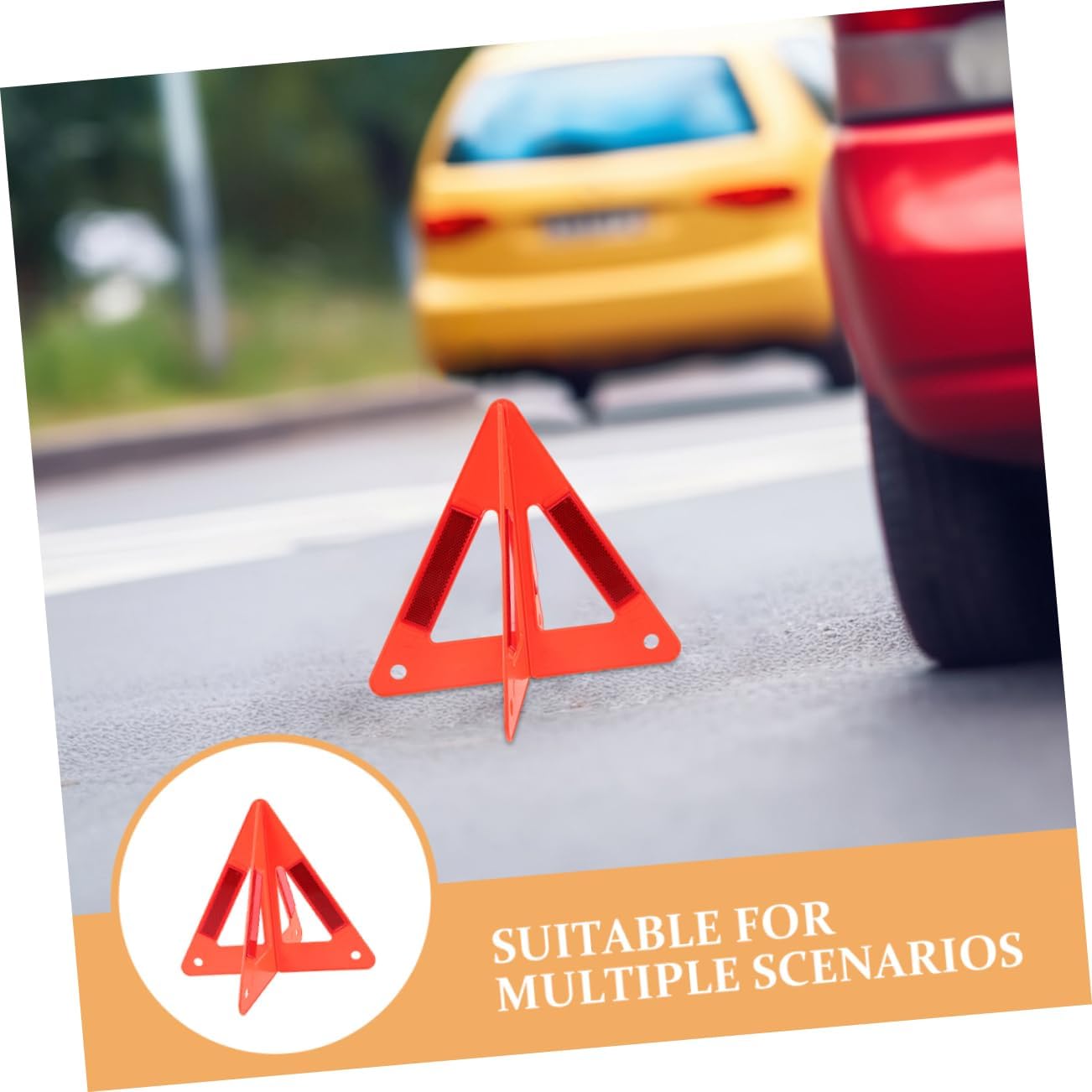 Amosfun 5Pcs Reflective Warning Triangle Roadside Safety Kit for Vehicles High Visibility Emergency Signs for Breakdown Parking