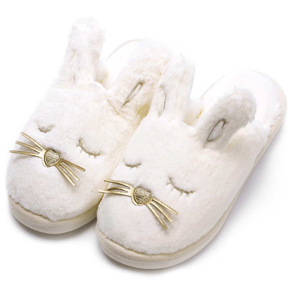 Caramella Bubble Bunny Slippers for Women Fuzzy Cute Animal Memory Foam House Rabbit Slippers Indoor Outdoor