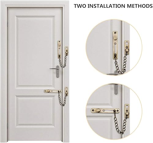 Miniatura 6 de Cerradura de puerta de cadena de acero inoxidable, resistente, pestillo interior de la puerta, cerradura de puerta sin llave, añade seguridad