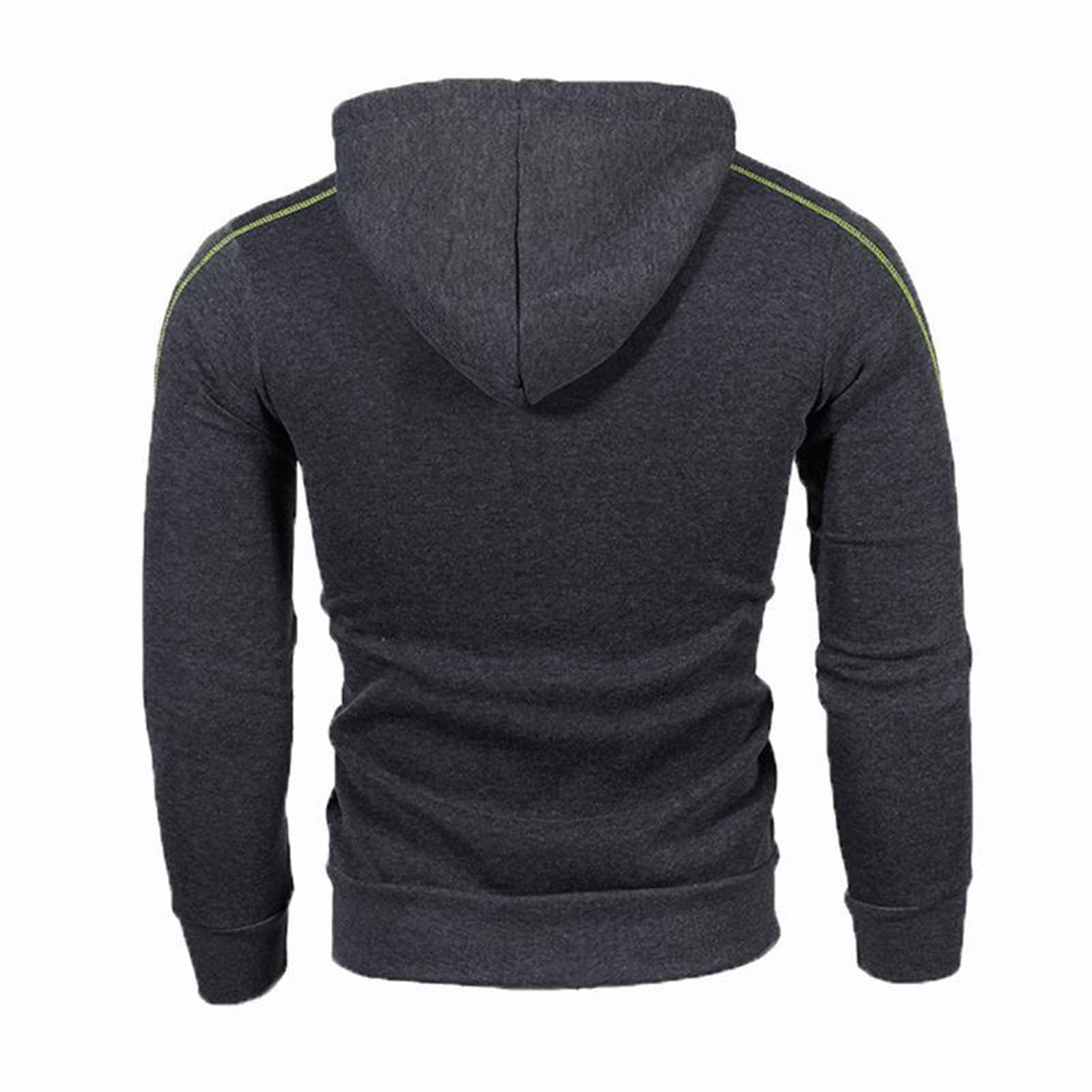 Maiyifu-GJ Men's Full Zip Casual Hoodies Long Sleeve Fleece Sports Hoodie Lightweight Hooded Sweatshirts with Zip Pockets (Dark Grey,XX-Large)
