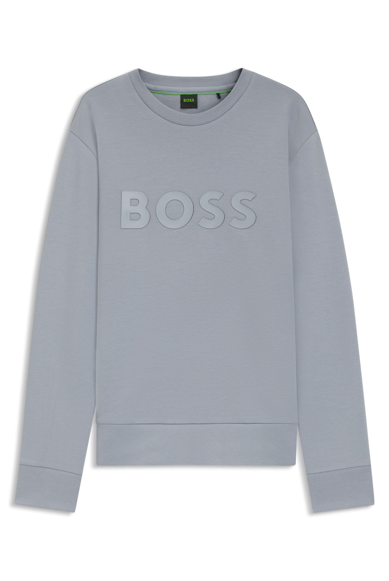 BOSS Herren Salbo Sweatshirt aus Stretch-Baumwolle mit Logo im Sandwich-Stil