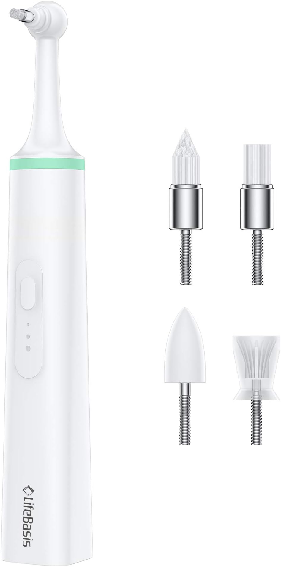 LifeBasis Electric Toothbrush for Adults Teeth Cleaner Kit with 4 Multifunctional Brush Head and 3 Cleaning Modes for Men Women Cleaning and Whitening Teeth
