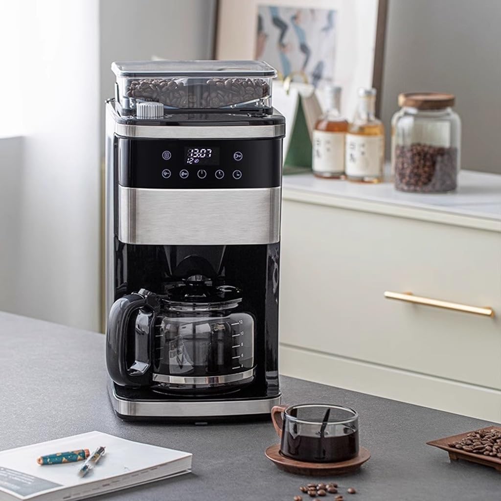 Coffee Machine Automatic Grinding Home Office Business Teapot Mill Dripping image 4
