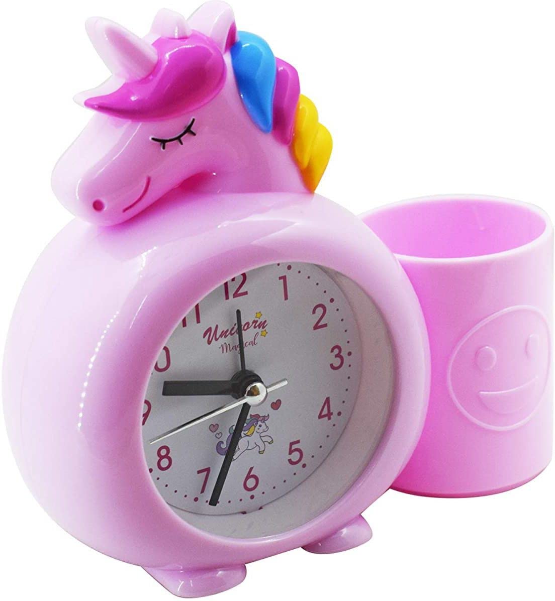Fastgear Plastic Unicorn Alarm Table Clock with Pen/Pencil Stand for Kids (Pink) 1