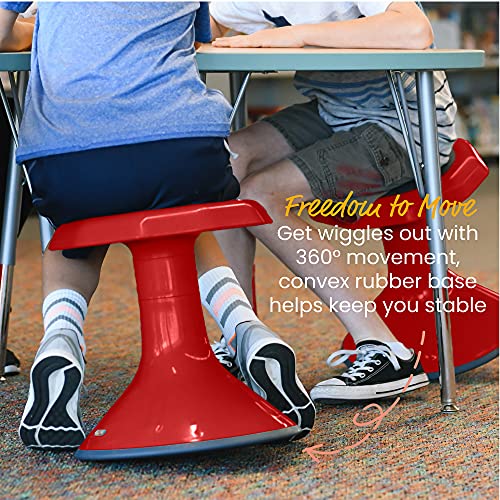 Image of ECR4Kids ACE Active Core Engagement Wobble Stool, 15-Inch Seat Height, Flexible Seating, Red
