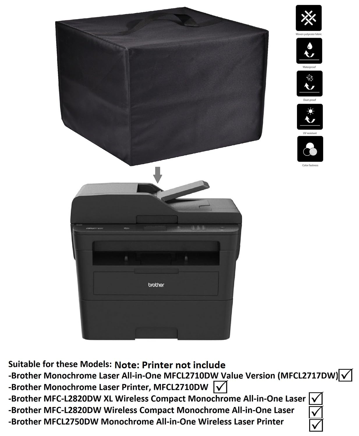 Tappi impermeabili antipolvere compatibili Brother MFC-L2710DW MFC-L2820DW MFC-L2750DW