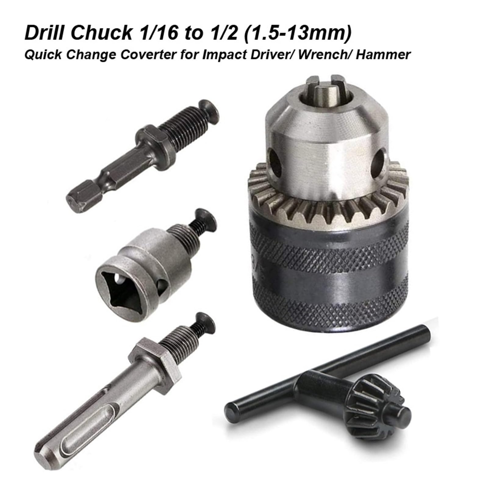 1.5-13mm konwerter 1/2 "-20UNF kluczowy uchwyt wiertarski gwint adapter do szybkiej wymiany SDS 1/4" sześciokątny klucz udarowy klucz Bit korbowód | Chuck SDS Adapter