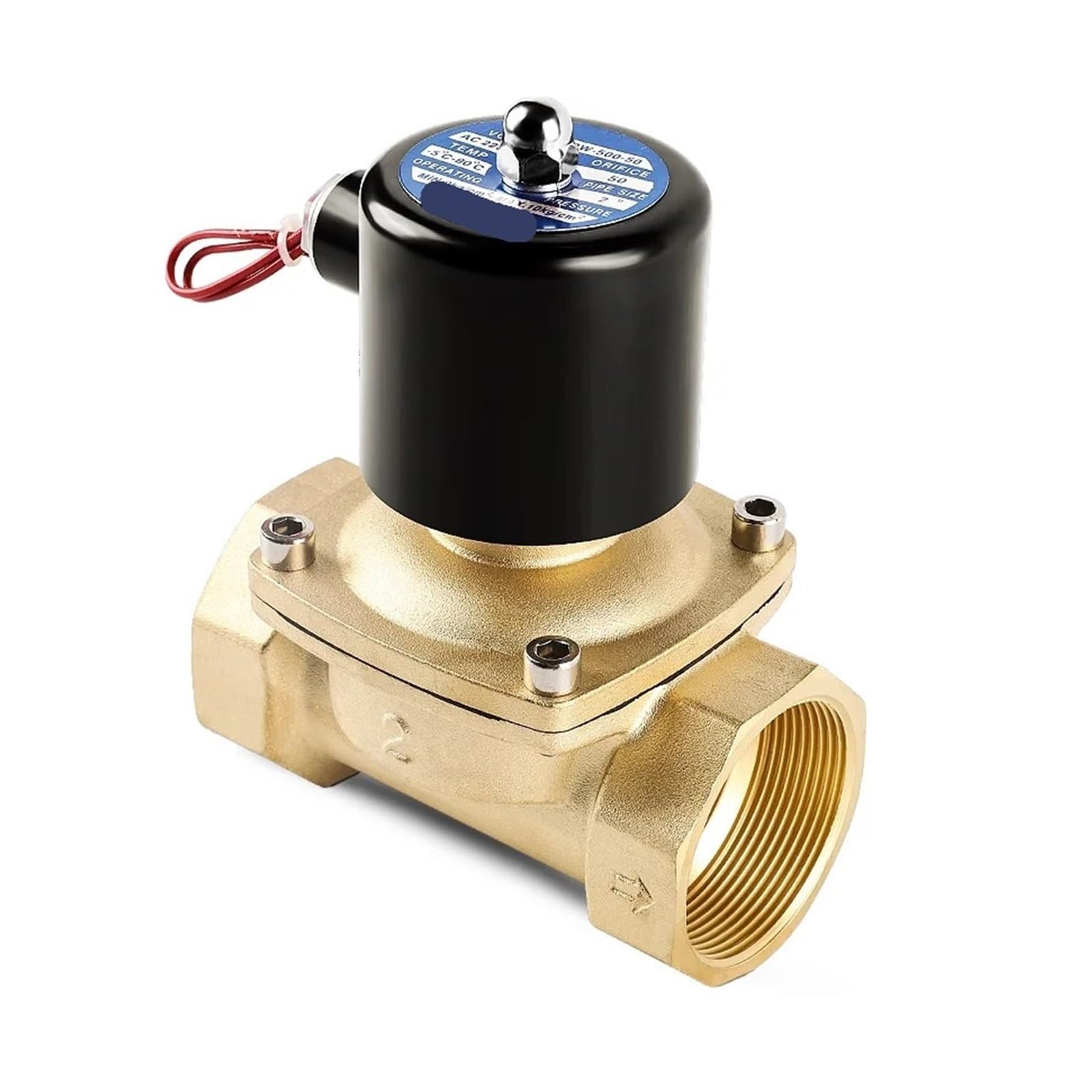 Électrovanne en laiton 2" normalement fermée 220V CA électrovanne eau