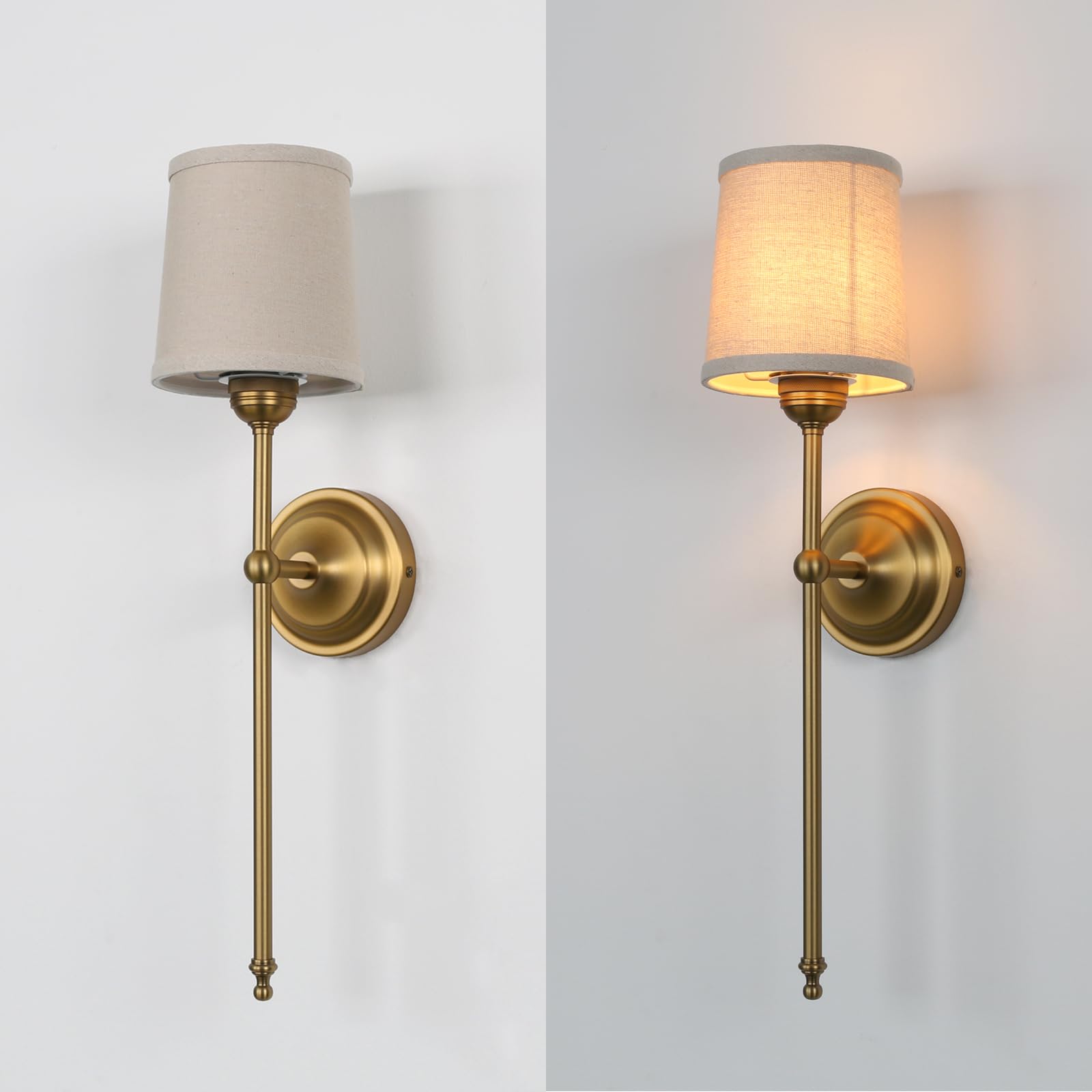 Applique con finitura antica con paralume in tessuto di lino, lampada da parete vintage per interni a 1 luce per soggiorno camera da letto comodino luce