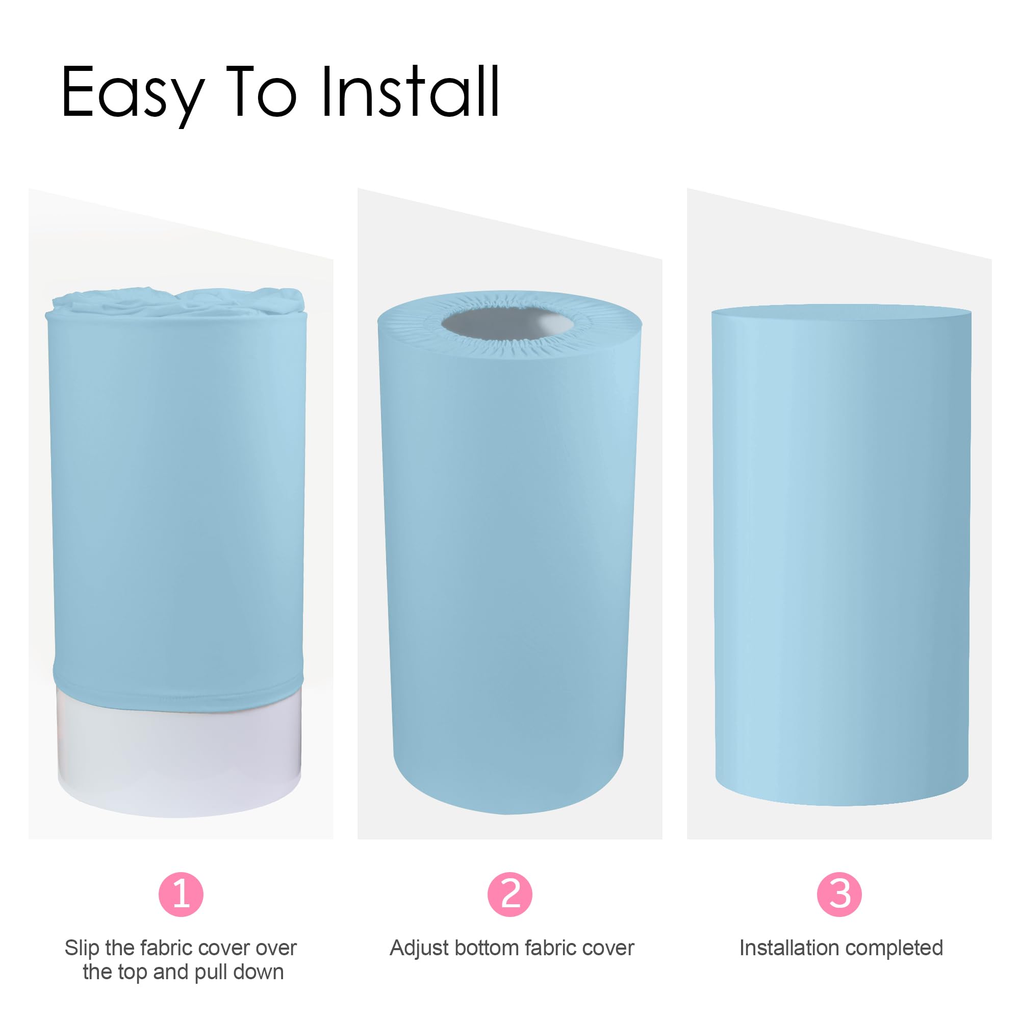 Wokceer Spandex Cylinder Stand Covers for Party 3Pcs Cylinder Pedestal Covers Plinth Stand Pillar Cover for Birthday Party Wedding Props Decor Dusty Blue