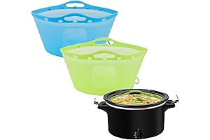 Foldable Silicone Slow Cooker Liners for 6-7-8-10 Quarts