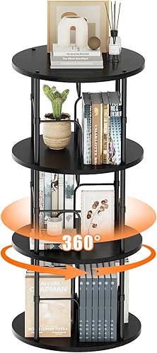 Miniatura 46 de Estantería giratoria de 5 niveles, torre giratoria apilable de 360 °, estantería giratoria de pie estrecha que ahorra espacio, estantería giratoria