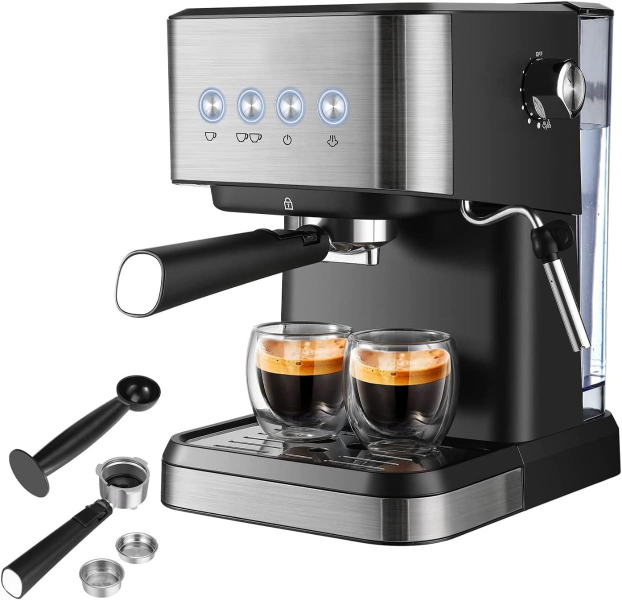 HAOJU Coffeemaker, Coffee Center Barista Bar 2-In-1 Coffee Machine, Single-Serve Coffee, Espresso Capsule Compatible, 12-Cup Carafe,