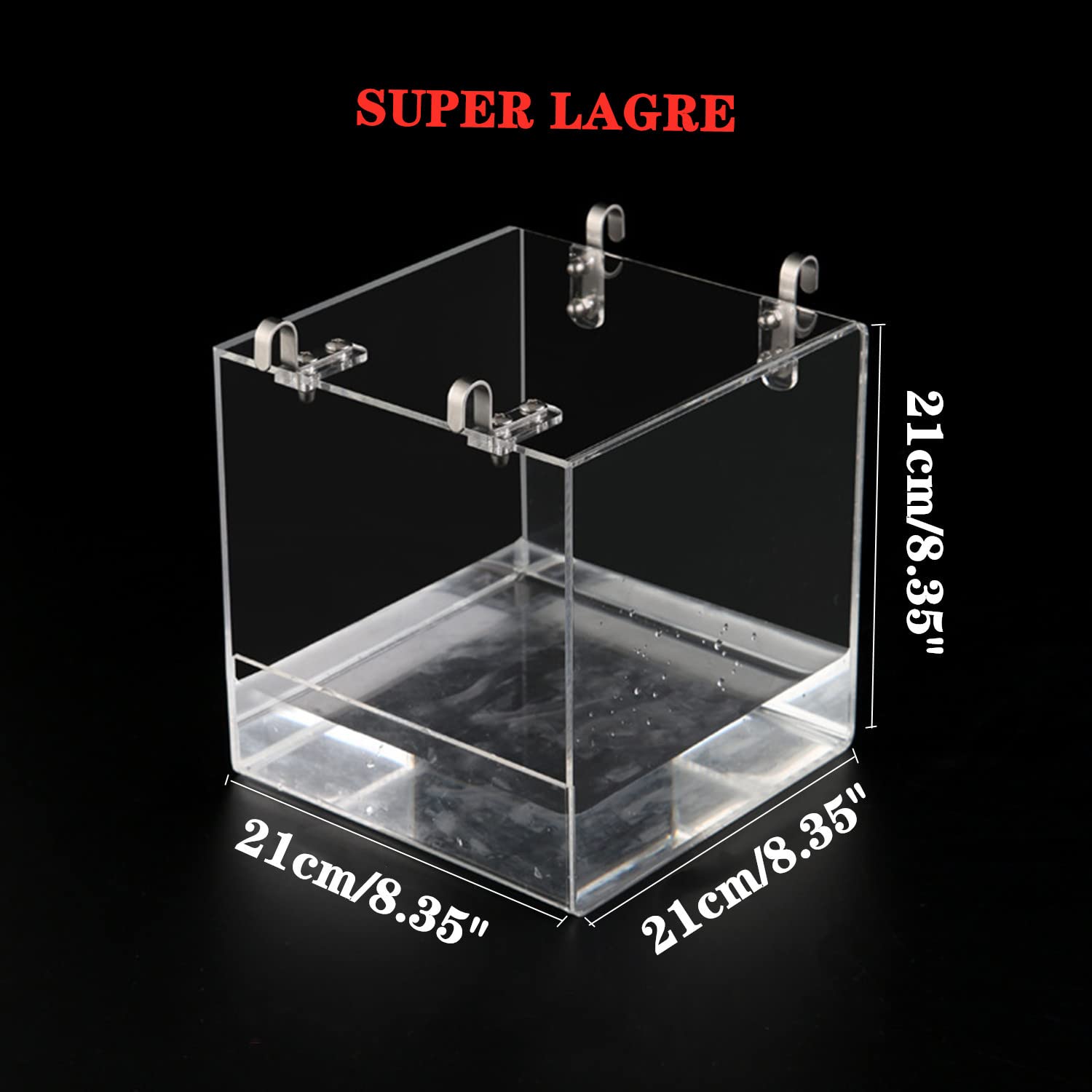 GURECOD Hanging Bird Bath Cube Bird Bathtub Bath Shower Box Bowl Cage Accessory for Little Bird Canary Budgerigar Parrots Crested Myna Cockatiel Lovebird Parakeet Bath (X L)