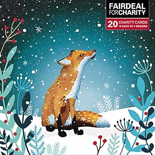 Almanac Box of 20 Charity Christmas Cards (ALM-ATBX0187) - Starlit Fox and Hedgehog - 20 Artistic Cards From