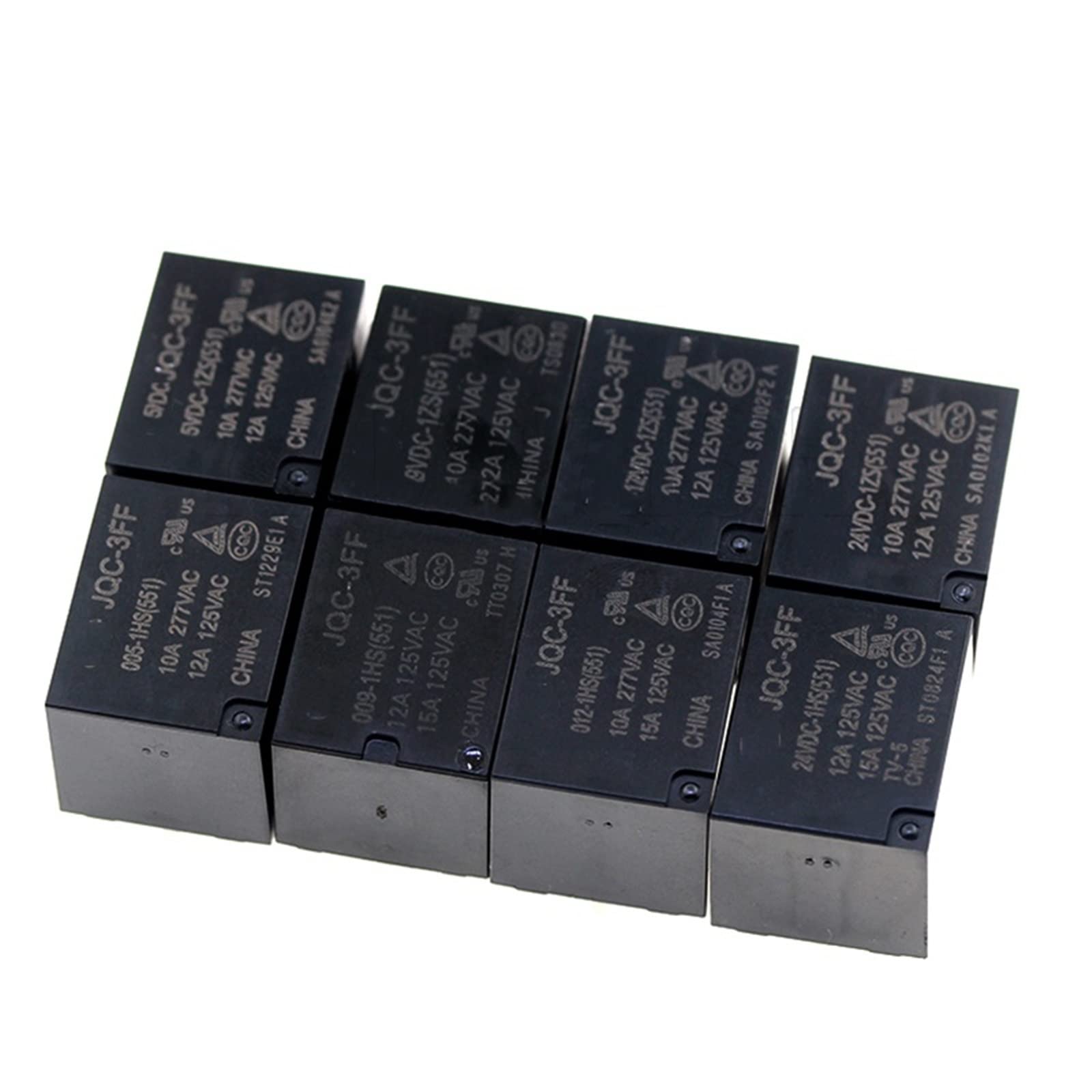 CSKWLLNBC 5Pcs 10A Relay HF3FF - JQC 3FF 5VDC 1ZS 12VDC -1ZS 24VDC-1ZS 5Pin DIP5 HF- JQC-3FF 5V 9V 12V 24V DC Relays(9V)