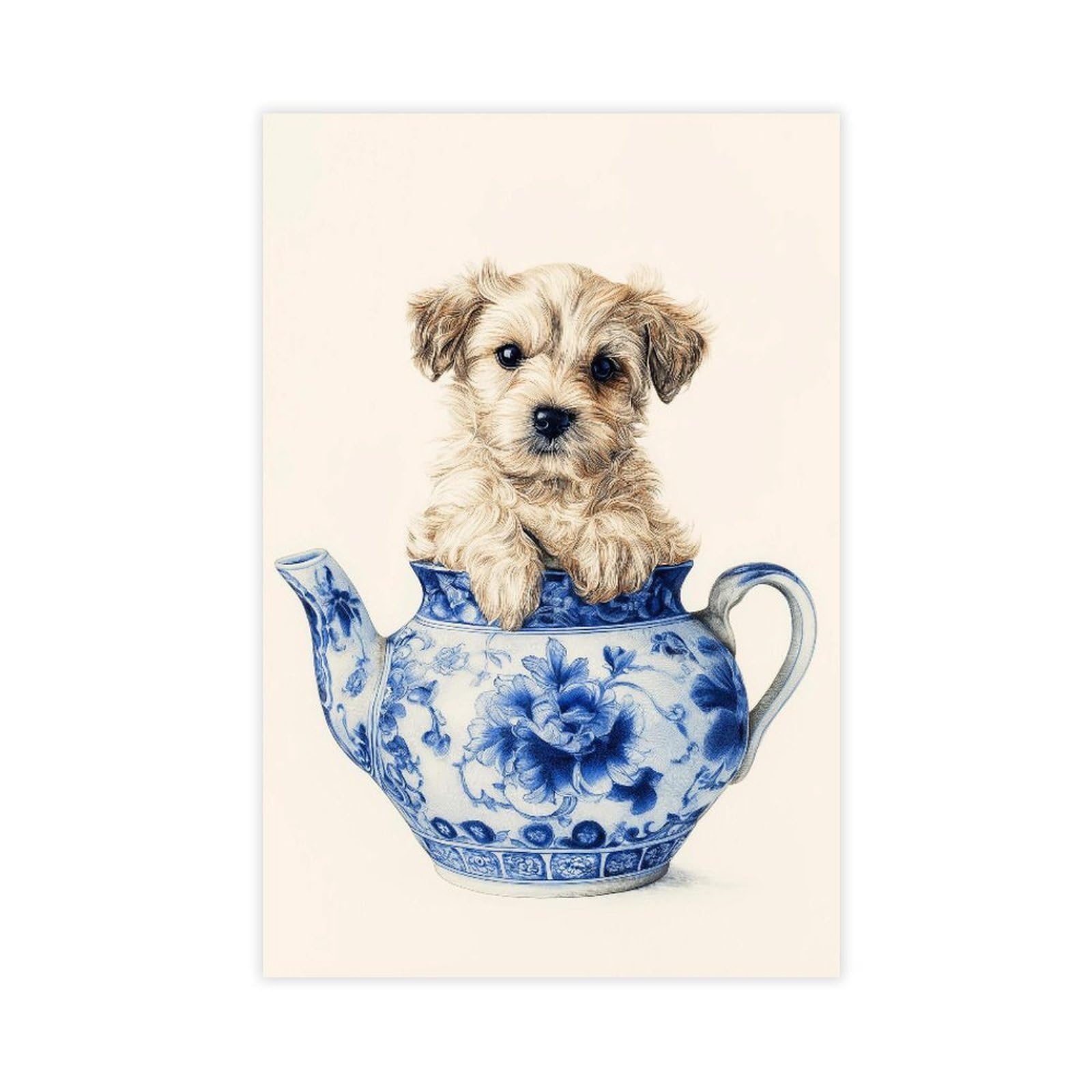 YWTJAX Puppy Teacup Poster Canvas Poster for Dorm Room Decor Gift