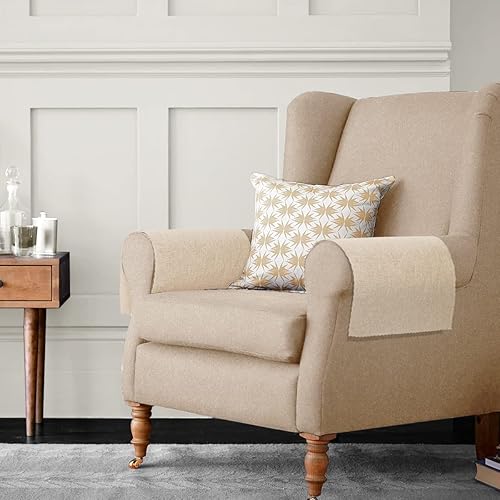 Miniatura 5 de Joywell Funda protectora de lino grueso para reposabrazos reclinable, funda antideslizante para sillón de sala de estar, sofá biplaza, protector de