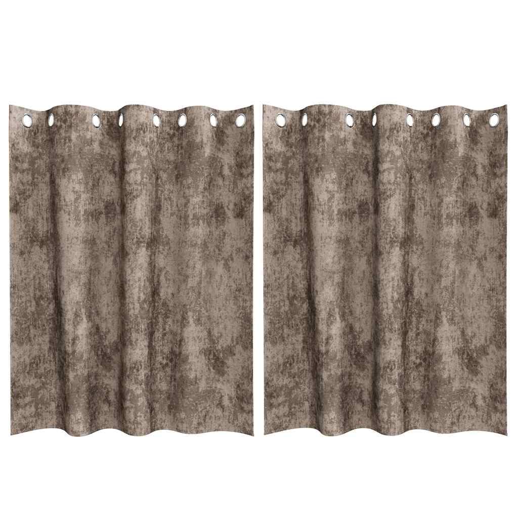 Rideaux en velours cappuccino 140x140cm au design moderne et chic