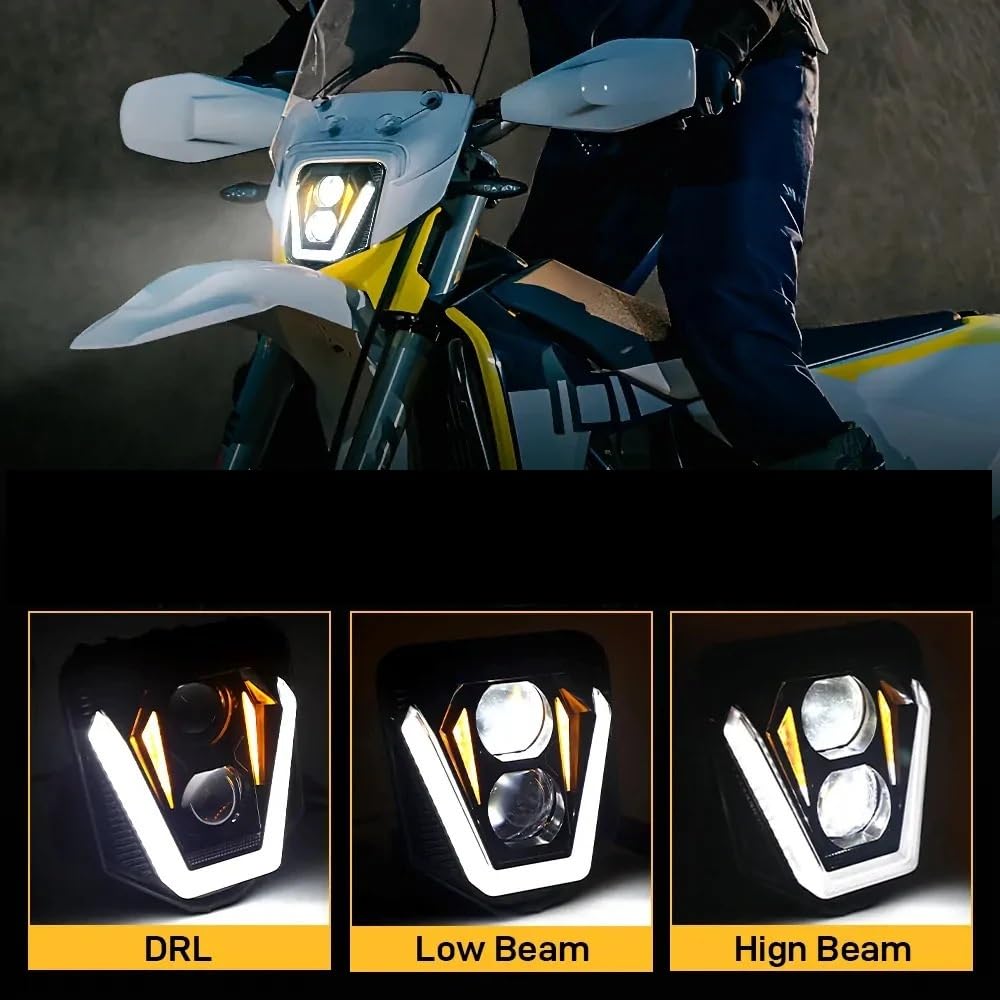 Faro LED Moto Compatible con Husq&varna TE FE TC FC 125 250 300 350 450 501 701 250i 300i faro delantero de motocicleta luz LED