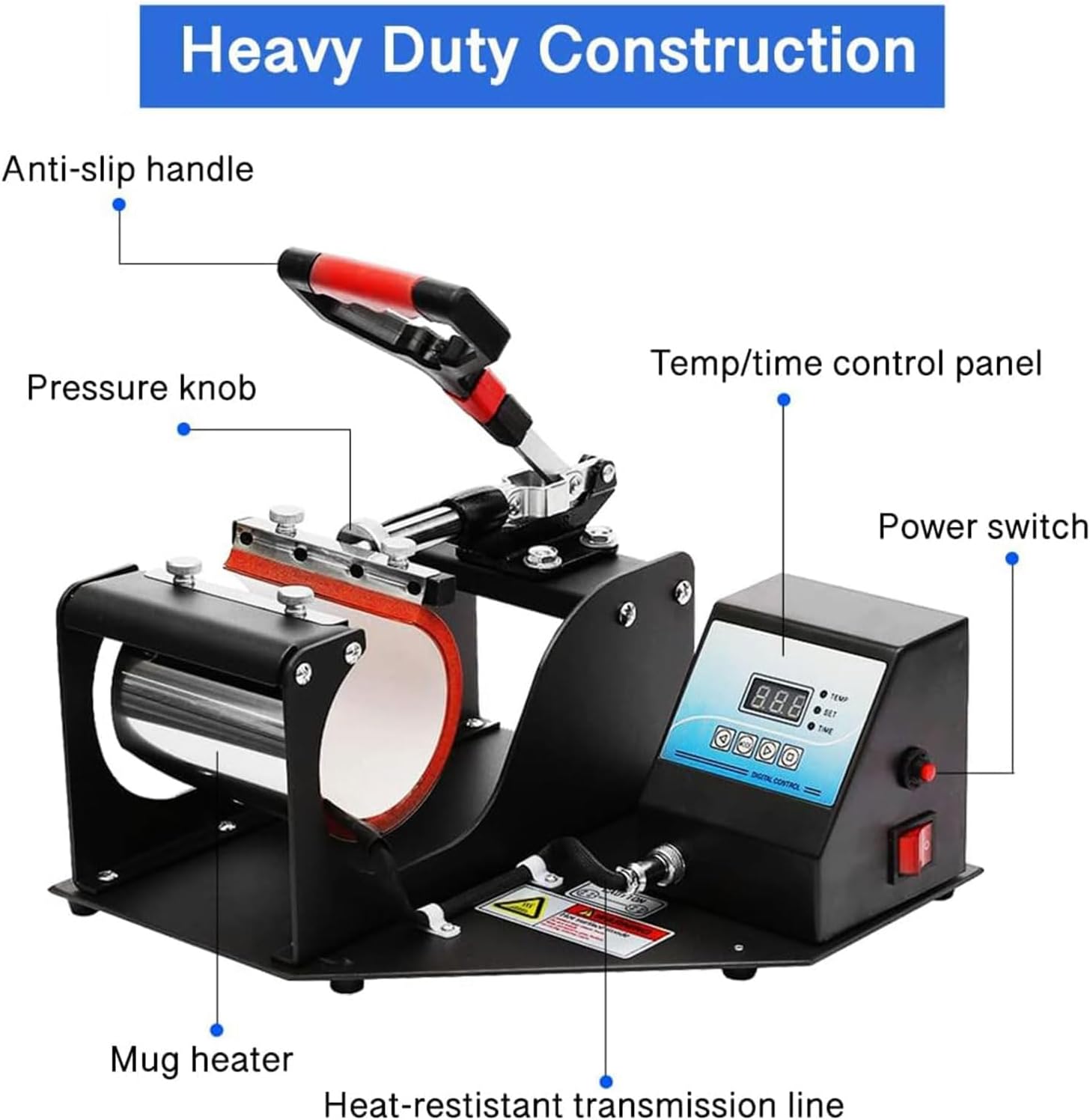 デジタル制御付きマグヒートプレス機、ラテマグ、ダーラムマグ、貯金箱、ビールジョッキ、カップ用の昇華マグプレス印刷熱転写印刷