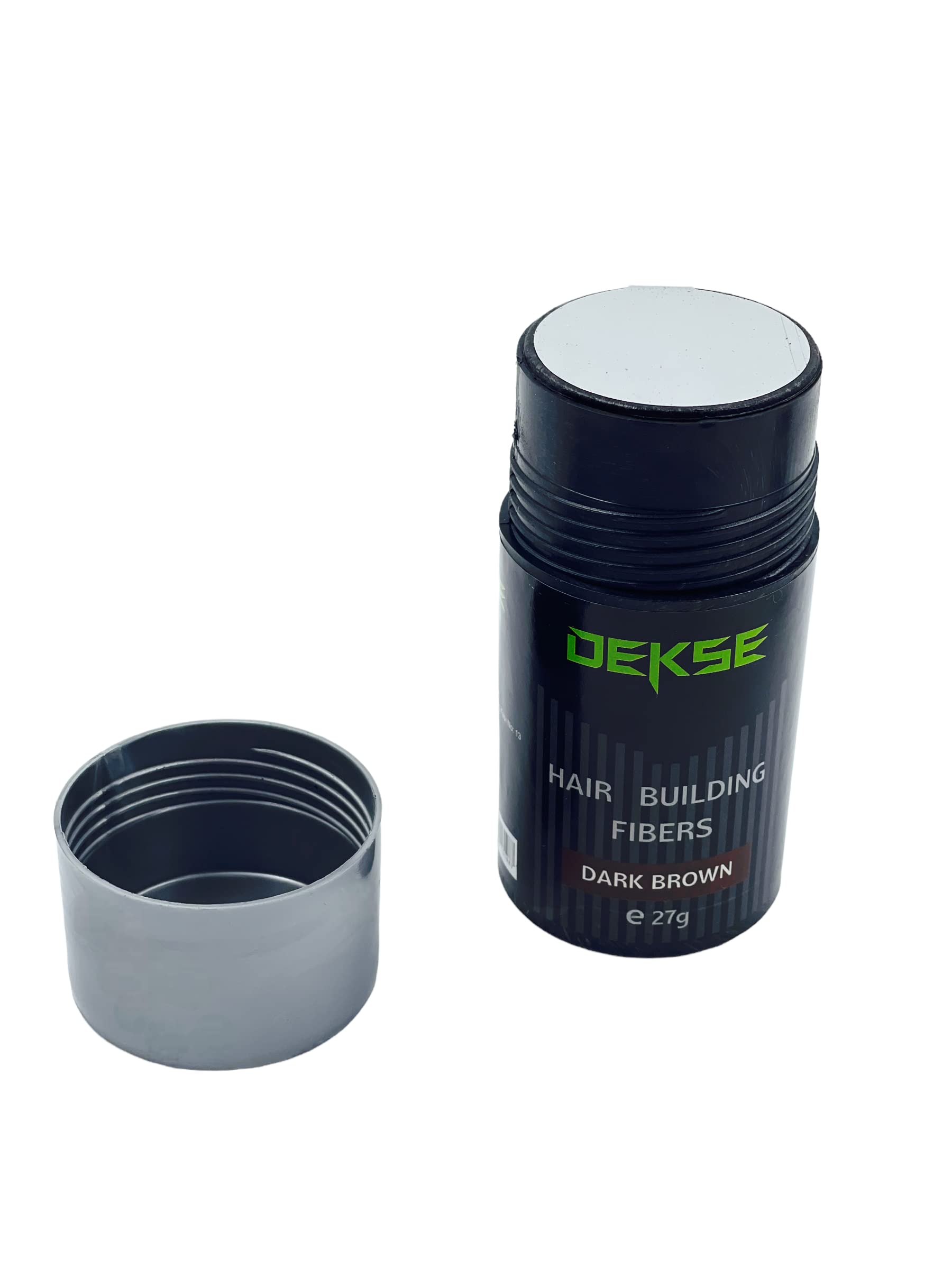 DEKSE Hair Building Keratin Fibers, masuje wypadanie włosów w ciągu 15 sekund, zagęszczanie włosów, puder do cienkich włosów, dla kobiet/mężczyzn, niewidoczne i naturalne, 27 g (1 sztuka) (ciemny