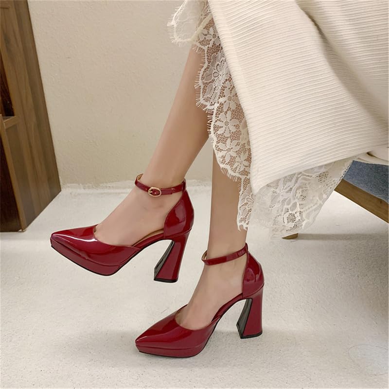 Image of FOREADA Lolita Bow Platform High Heel Women Rockabilly Mary Jane Dress Pump | Boasts soft kawaii retro vintage lolita tea party aesthetic, with block heel ,bow, round toe versatile style for dress wear