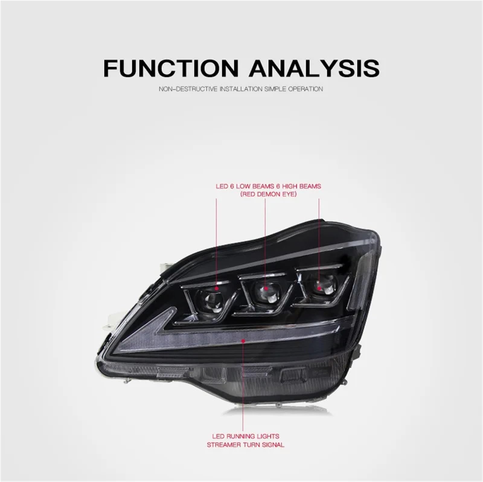 Gruppo fari per Auto per Toyota Crown 2003-2009, fari DRL dinamici con indicatori di direzione, fari Anteriori Plug And Play.
