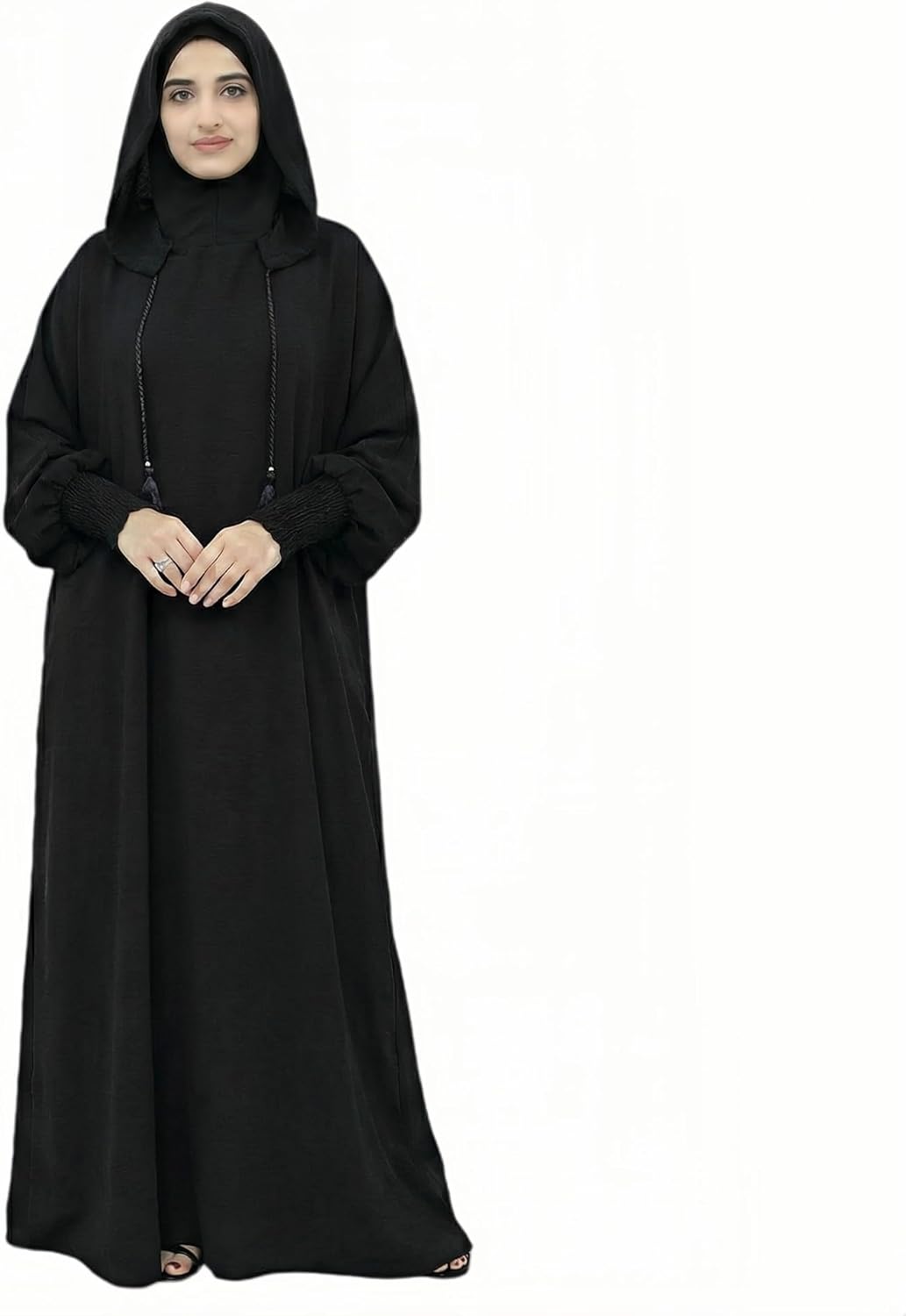 Abaya Muslim Dress Women Prayer Dress Long Sleeve Hooded Loose Maxi Dress Arabian Dubai Islamic Clothes