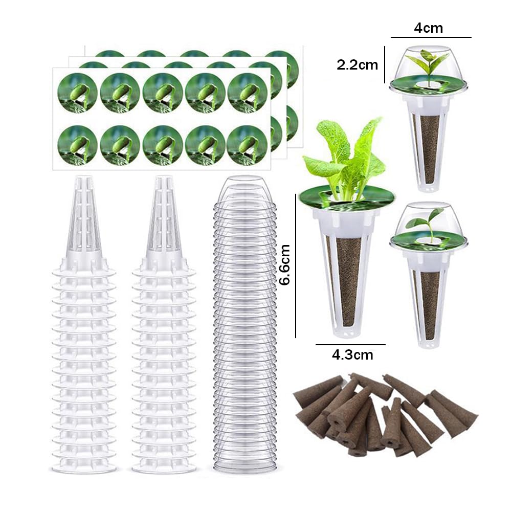 Cubi di lana di roccia Kit di baccelli di semenzaio for piantine agricole trasparenti for sistema di coltivazione in serra Piante da interno for esterni Forniture idroponica per serre per una crescita