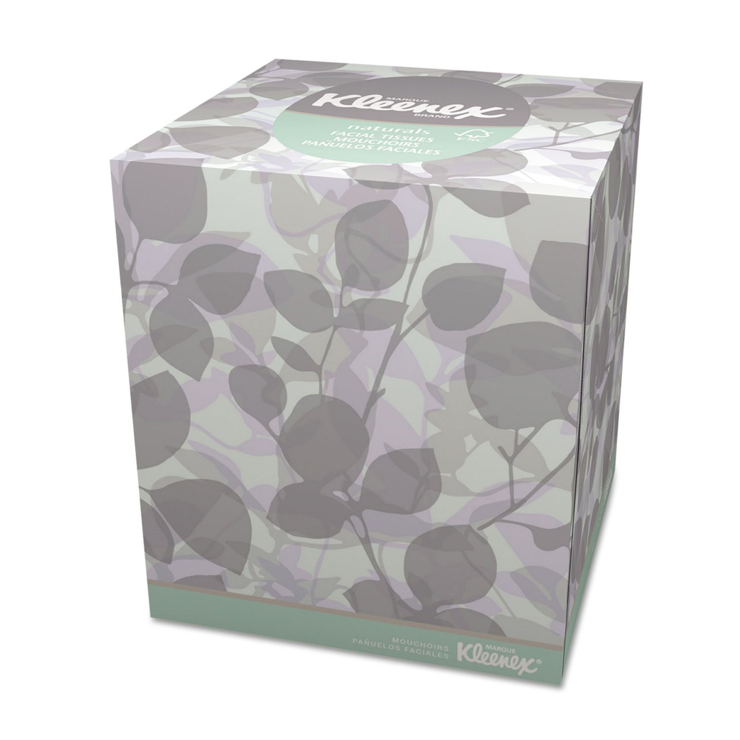 Kleenex Naturals Facial Tissue, 8" x 8.40", White 36 per Carton