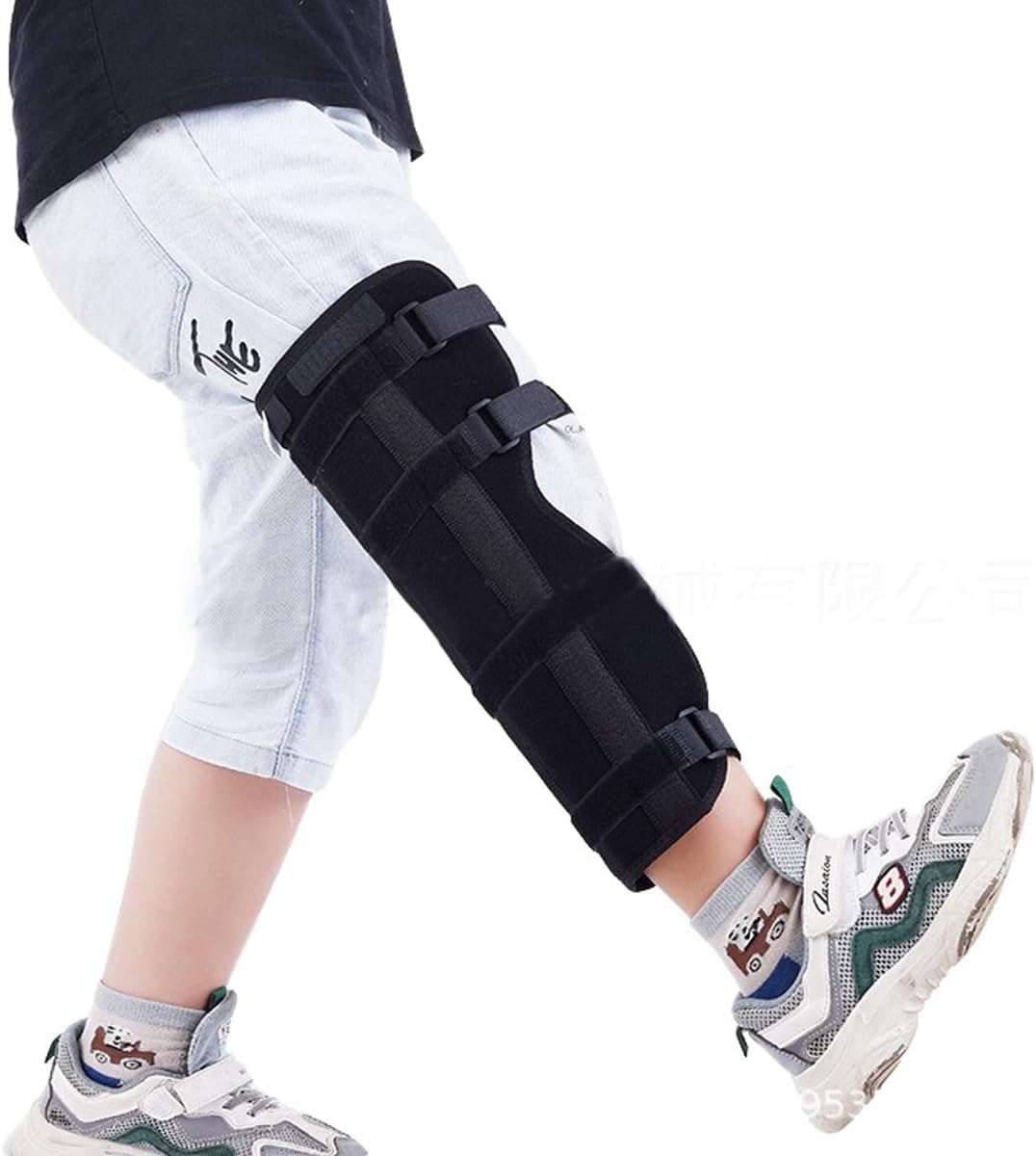 Kids Teens Knee Brace Splint Full Leg Calf Compression Support Sleeve Stabilizer Knee Immobilizer Brace Protector ACL MCL Meniscus Tear Arthritis Pain Relief Shin Knee Night Splint Guard Wraps