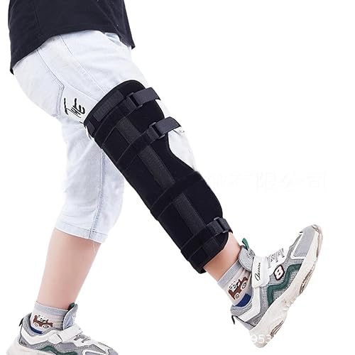 Rodillera para niños y adolescentes, férula completa de compresión de pantorrilla, estabilizador, inmovilizador de rodilla, protector de ACL MCL,