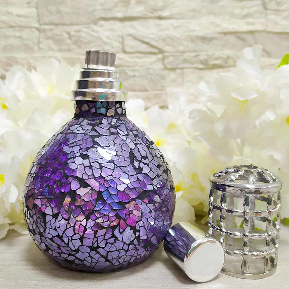 Pack lámpara catalítica Mosaico Azul Océano + Fragancia Aroma Vainilla Eco 245 ml - Elimina Malos olores, Limpia, sanea y perfuma el Ambiente