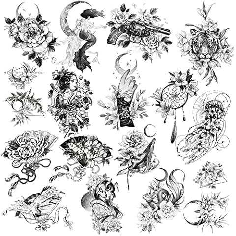 Tatuajes Temporales Roarhowl con 16 diseños realistas Cover