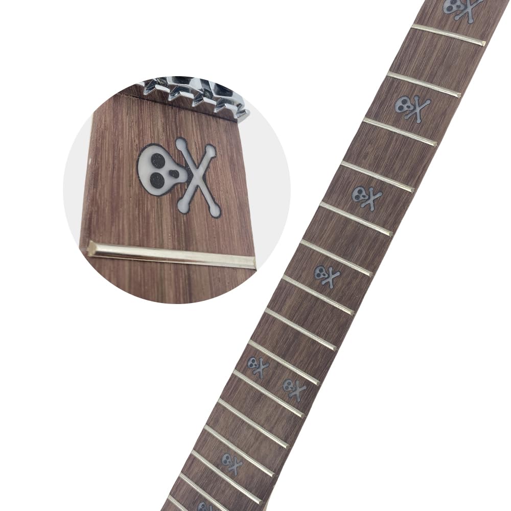 Gryf gitary 24 progi 25.5 cala odwrócona głowica drewno klonowe śruba na pięcie płetwa rekina wkładka DIY gitara