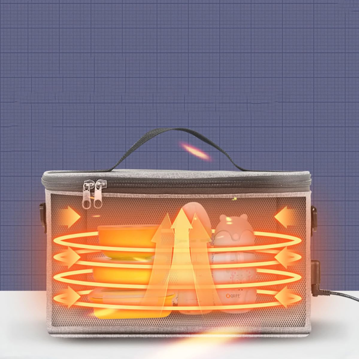 ibasenice Tragbare 8l Kapazität aus Oxford Stoff Babyflaschenwärmertasche mit Flüssigkristall Thermostat Universelle Passform für Auto für Unterwegs Am Kinderwagen