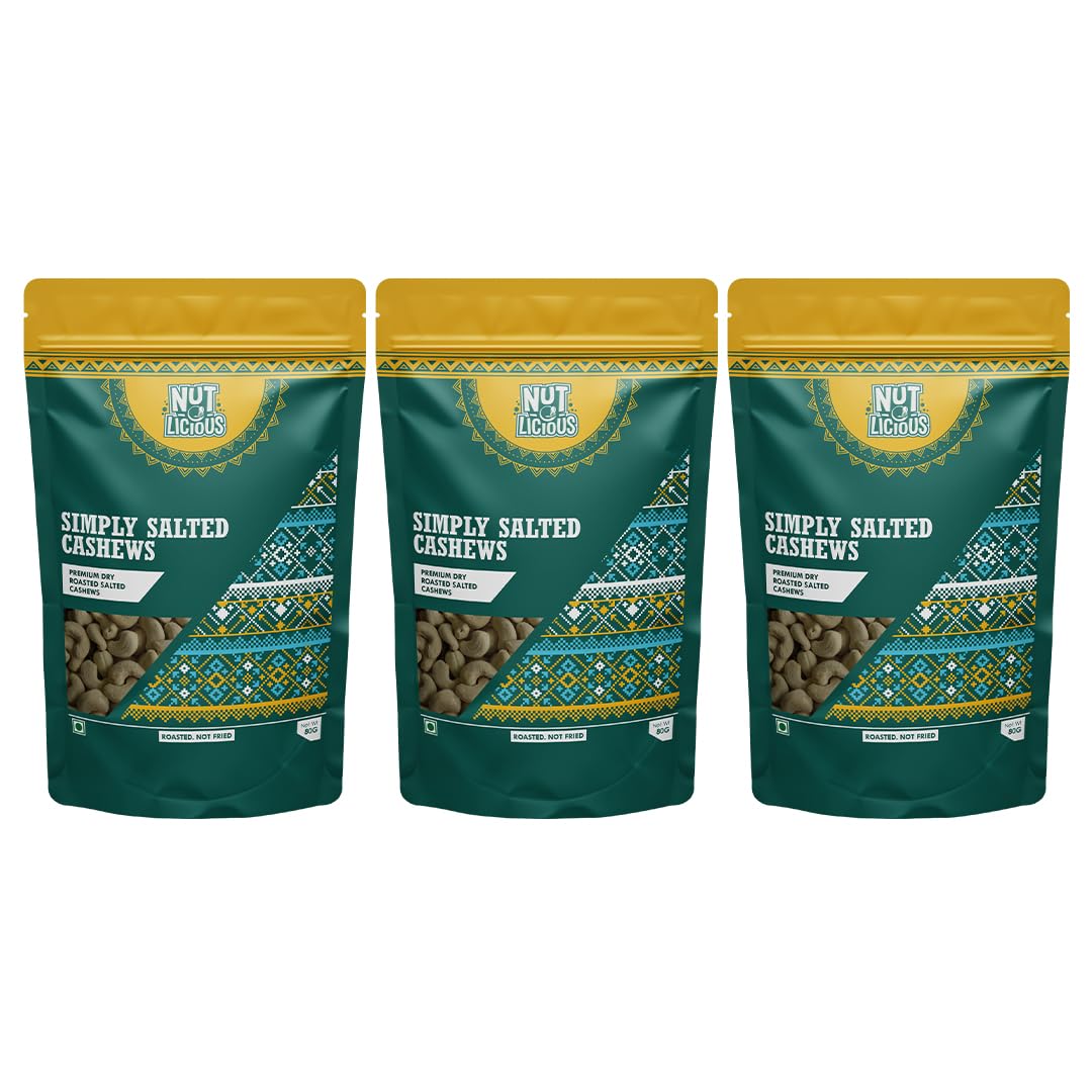 Nut-O-Licious Authentic Salt Seasoned Cashews | 80g | Roasted Flavored Cashew Nuts | Nutritious, Crunchy & Delicious | Healthy Cashew Snacks | Premium Kaju(Pack of 3) (B0D7MGVFRC) Amazon Price History, Amazon Price Tracker