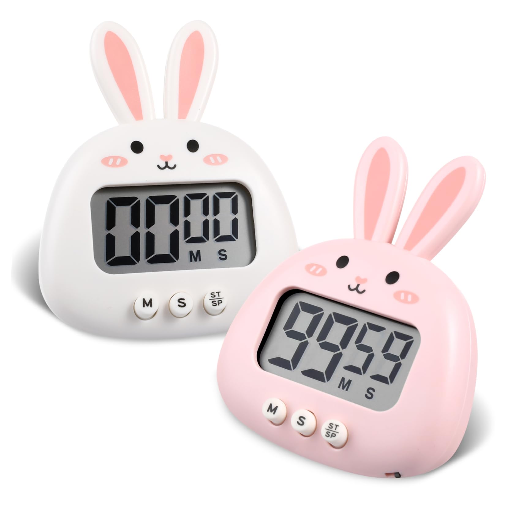 ABOOFAN2 Pcs Timer Novelty Kitchen Visual Bedroom Alarm Clock Minute Minder Sleep Training Clock Clocks Child Cute Punch Clock Abs