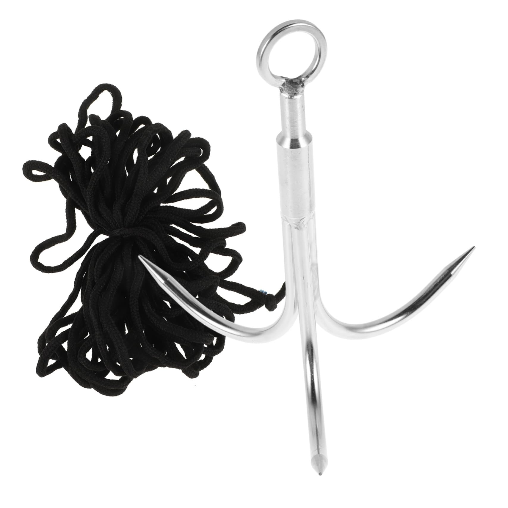Gancho De Agarre De Tres Puntas De Acero Inoxidable con Cuerda De 10 Metros para Pesca Al Aire Libre Escalada Y Rescate Herramienta Versátil De Supervivencia 5.90 X 4.92 Pulgadas