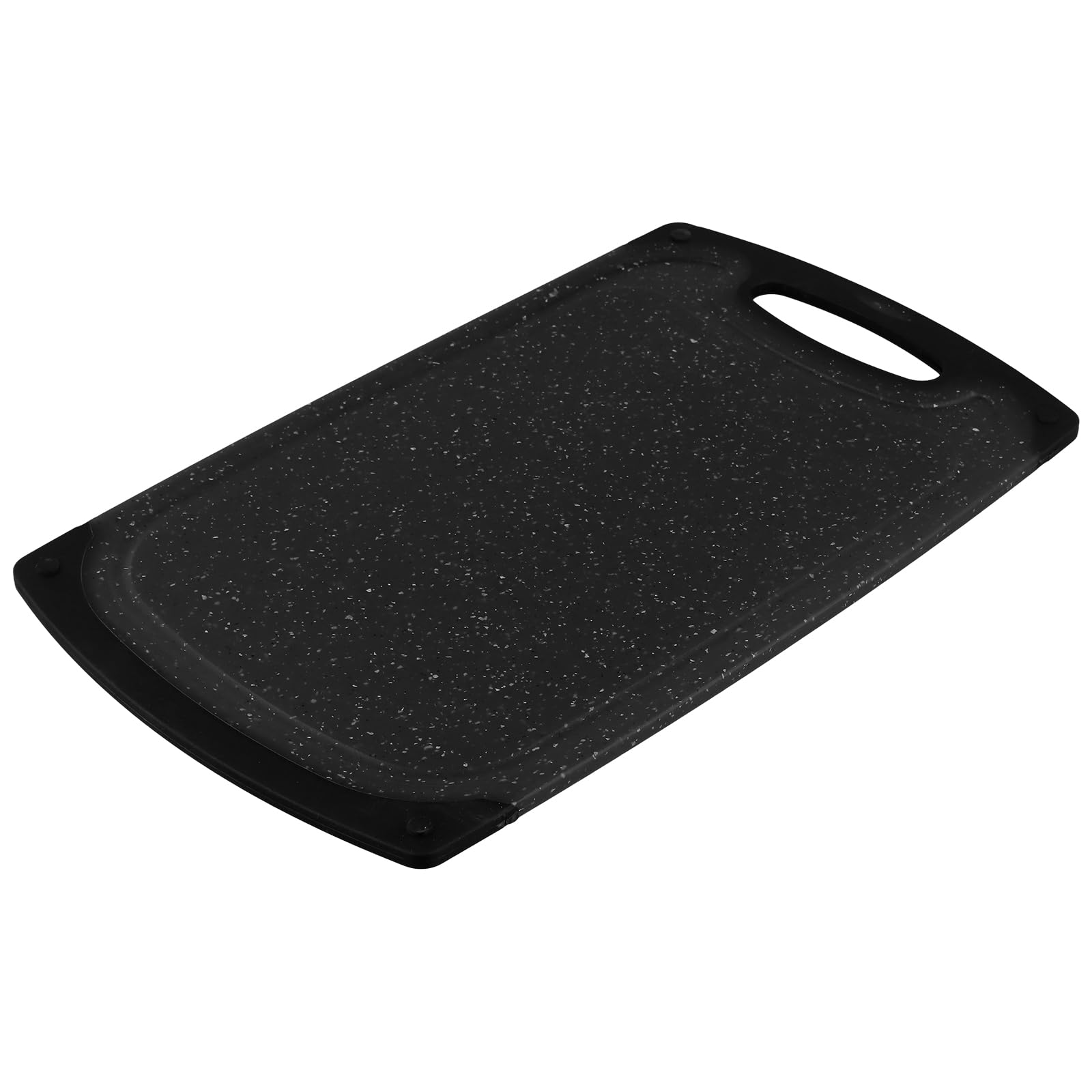 Set di 6 Taglieri in Plastica PP, 35 x 21 cm, con Manico, Nero