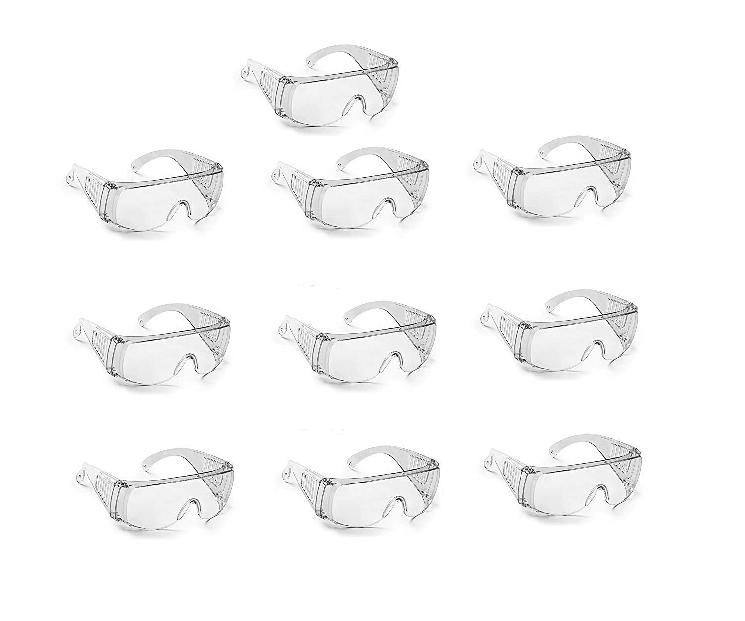 Verda Box (Pack of 10) Safety Glasses with Integrated Side Protection - Eye Protection with Clear, Fog-Free, Scratch-Resistant and UV Protective Coated Lenses - Spectacles Goggles for Shooting (B08GZC7NXM) Amazon Price History, Amazon Price Tracker