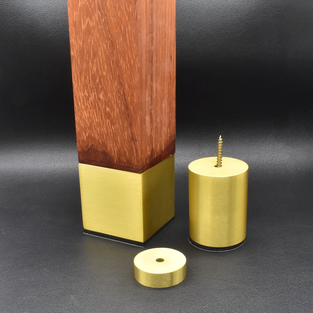 den - Elevadores de patas de piel de aleación de aluminio para cama y sofá, soporte pesado para mesas, sofás y sillas, 4 piezas (5 x 5 x 5 cm), eleva tu espacio