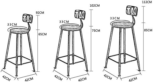 Vista 3 de YLCJ Stools High Stool Bar Kitchens Dining Chair Breakfast Stool High Chairs Bar Stool Rest Chair Recreational seat Retro bar Stool Design Capacit